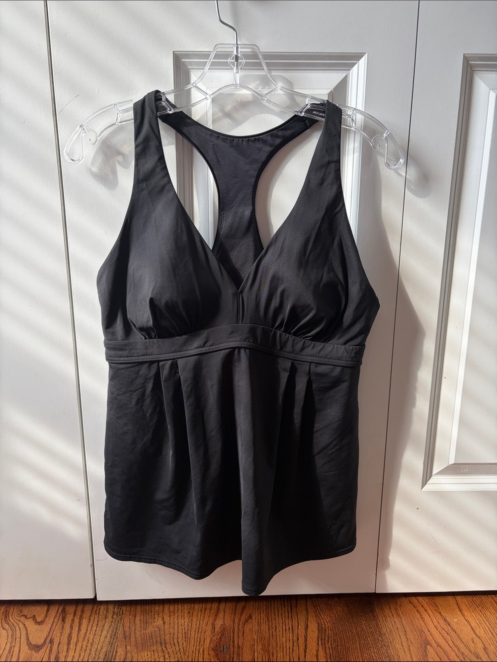 Lands' End Black Racerback Tankini Top Size 12